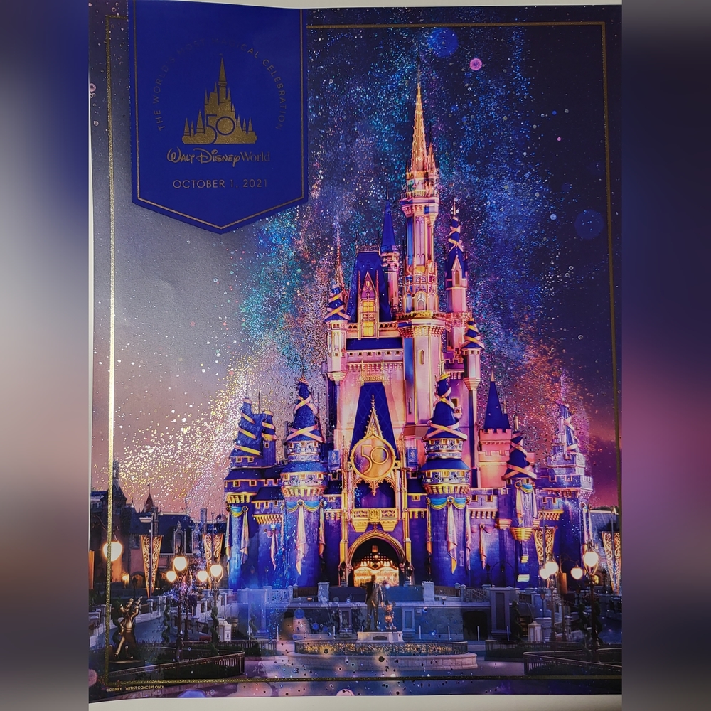 Walt Disney World 50th Anniversary lithograph from October 1, 2021